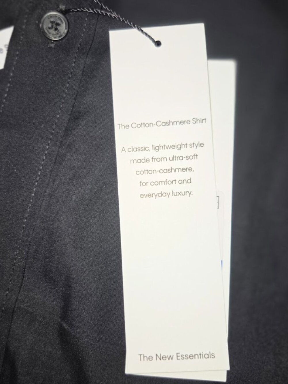 Calvin Klein Mens XL Black Cotton Cashmere Shirt Button Front CK Logo NWT - Picture 4 of 11